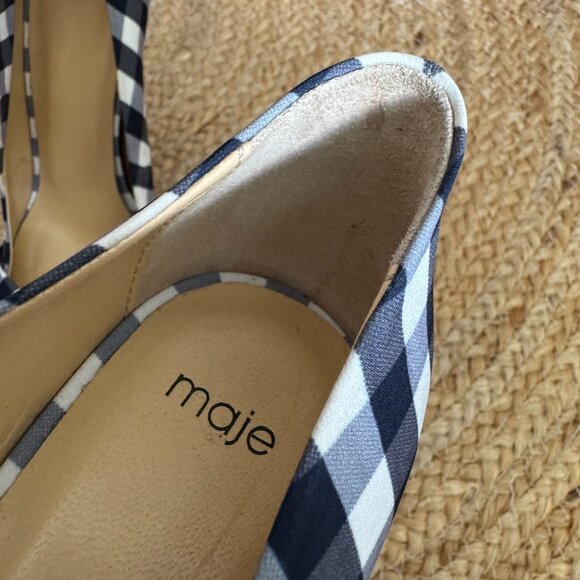 Maje Blue & White Gingham Pumps – Size 39 - NEW 💙 - Picture 9 of 13